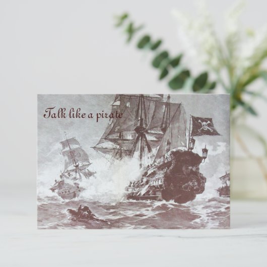 PIRATE SCHIP BATTLE / ANTIEK PIRATEN BEHANDELINGSK AANKONDIGING (Staand voorkant)