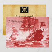 PIRATE SCHIP BATTLE / ANTIEK PIRATEN BEHANDELINGSK AANKONDIGING (Voorkant / Achterkant)