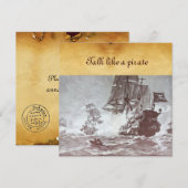 PIRATE SCHIP BATTLE / ANTIEK PIRATEN BEHANDELINGSK AANKONDIGING (Voorkant / Achterkant)