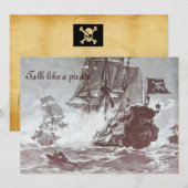 PIRATE SCHIP BATTLE / ANTIEK PIRATEN BEHANDELINGSK AANKONDIGING (Voorkant / Achterkant)