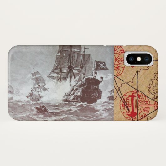 PIRATE SCHIP BATTLE / ANTIEK PIRATEN BEHANDELINGSK Case-Mate iPhone CASE (Achterkant (horizontaal))