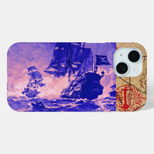 PIRATE SCHIP BATTLE / ANTIEK PIRATEN BEHANDELINGSK iPhone 15 CASE