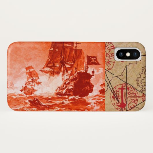 PIRATE SCHIP BATTLE / ANTIEK PIRATEN BEHANDELINGSK Case-Mate iPhone CASE (Achterkant (horizontaal))