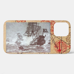 PIRATE SCHIP BATTLE / ANTIEK PIRATEN BEHANDELINGSK iPhone 12 HOESJE