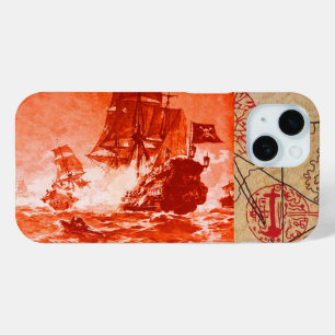 PIRATE SCHIP BATTLE / ANTIEK PIRATEN BEHANDELINGSK iPhone 15 CASE