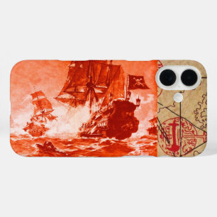 PIRATE SCHIP BATTLE / ANTIEK PIRATEN BEHANDELINGSK iPhone 16 PLUS HOESJE