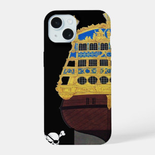 PIRATE SCHIP BATTLE / ANTIEK PIRATEN BEHANDELINGSK iPhone 15 HOESJE