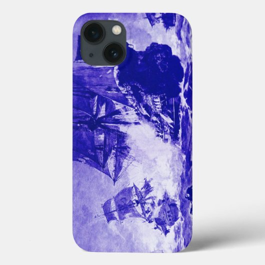 PIRATE SCHIP BATTLE IN BLAUW Case-Mate iPhone CASE (Achterkant)