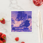 PIRATE SCHIP BATTLE IN blauw roze Servetten (Insitu)