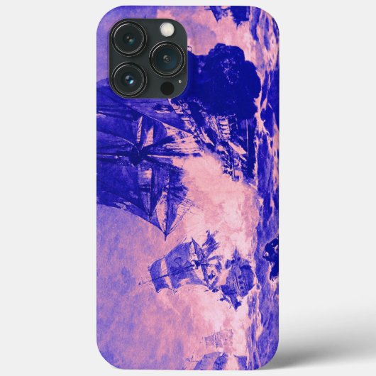 PIRATE SCHIP BATTLE IN BLAUWE PINK Case-Mate iPhone CASE (Achterkant)