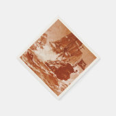 PIRATE SCHIP BATTLE IN bruine sepia Servetten (Hoek)