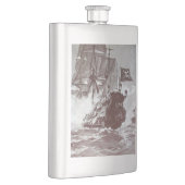 PIRATE SCHIP BATTLE IN zwart Heupfles (Rechts)