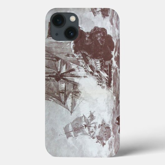 PIRATE SCHIP BATTLE IN ZWARTE WIT Case-Mate iPhone CASE (Achterkant)