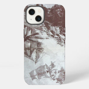 PIRATE SCHIP BATTLE IN ZWARTE WIT iPhone 13 HOESJE