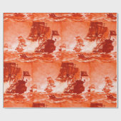 PIRATE SCHIP BATTON IN RED CADEAUPAPIER (Vlak)