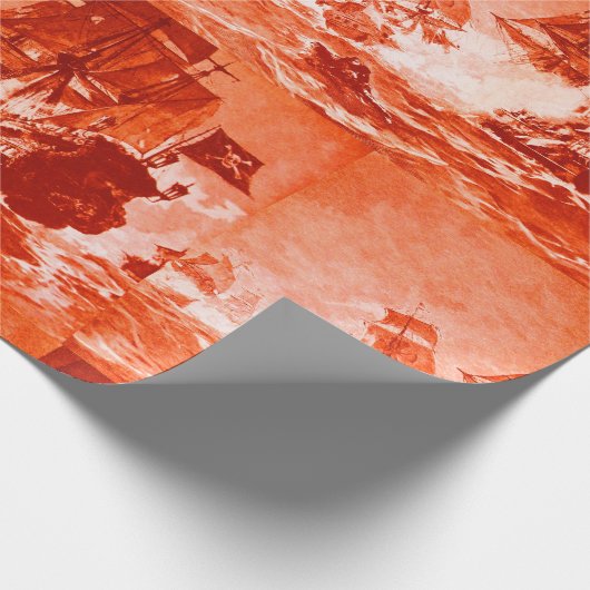 PIRATE SCHIP BATTON IN RED CADEAUPAPIER (Hoek)