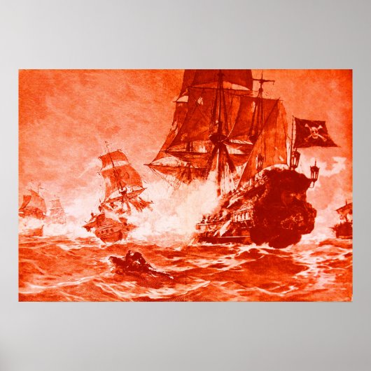 PIRATE SCHIP BATTON IN RED POSTER (Voorkant)