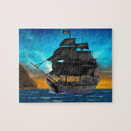 PIRATE SCHIP OP SUNSET LEGPUZZEL (Horizontaal)