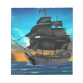 PIRATE SCHIP OP SUNSET NOTITIEBLOK (Voorkant)