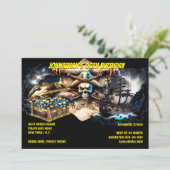 Pirate schip schedel crossbones schatkist kaart (Staand voorkant)