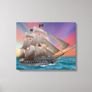 PIRATE SCHIP VAN BLACK-BEARD CANVAS AFDRUK