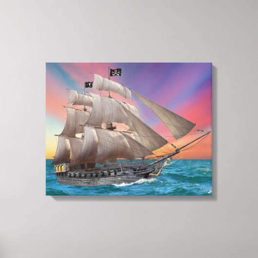 PIRATE SCHIP VAN BLACK-BEARD CANVAS AFDRUK (Voorkant)