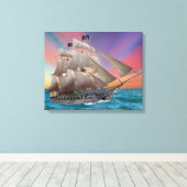 PIRATE SCHIP VAN BLACK-BEARD CANVAS AFDRUK (Insitu (Houten vloer))