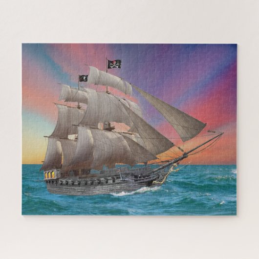 PIRATE SCHIP VAN BLACK-BEARD LEGPUZZEL (Horizontaal)
