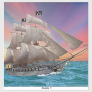 PIRATE SCHIP VAN BLACK-BEARD STICKER