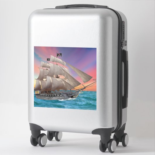 PIRATE SCHIP VAN BLACK-BEARD STICKER (Koffer)