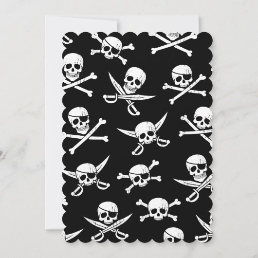 Pirate Schip Vlag Verjaardagsuitnodiging Kaart (Achterkant)