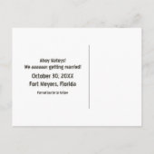 Pirate Scroll Save the Date Briefkaart, Brown Aankondigingskaart (Achterkant)