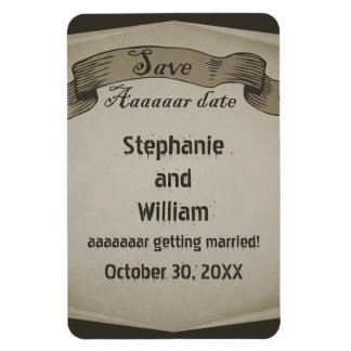 Pirate Scroll Save the Date Flexi Magnet, Brown Magneet