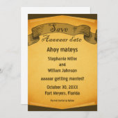 Pirate Scroll sparen de Datum uitnodigen Save The Date (Voorkant / Achterkant)