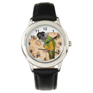Pirate Senegal Parrot Schatkaart Horloge