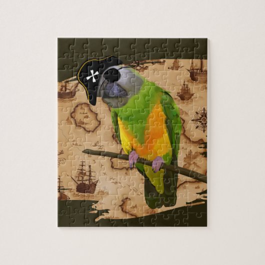 Pirate Senegal Parrot Schatkaart Legpuzzel (Verticaal)
