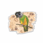 Pirate Senegal Parrot Schatkaart Sticker (Voorkant)