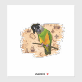 Pirate Senegal Parrot Schatkaart Sticker
