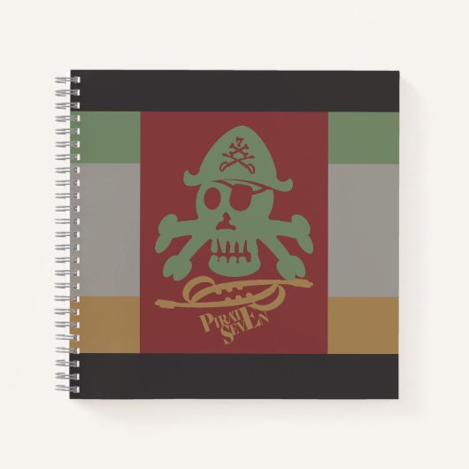 PIRATE SEVEN SKULL BY MASANSER PIXELAT NOTITIEBOEK (Voorkant)
