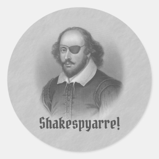 Pirate Shakespeare Ronde Sticker (Voorkant)
