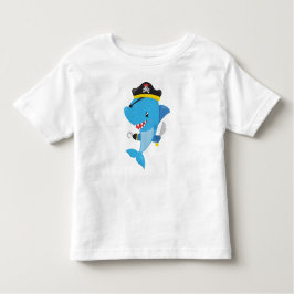 Pirate Shark, Cute Shark, Little Shark, Blue Shark Kinder Shirts