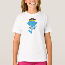 Pirate Shark, Cute Shark, Little Shark, Blue Shark T-shirt