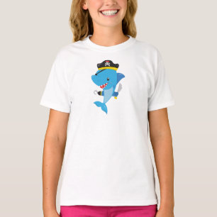 Pirate Shark, Cute Shark, Little Shark, Blue Shark T-shirt