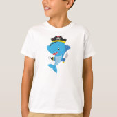 Pirate Shark, Cute Shark, Little Shark, Blue Shark T-shirt (Voorkant)