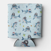 Pirate Shark Doodle Illustratie Blikjeskoeler (Voorkant)