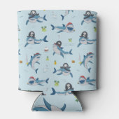 Pirate Shark Doodle Illustratie Blikjeskoeler (Achterkant)