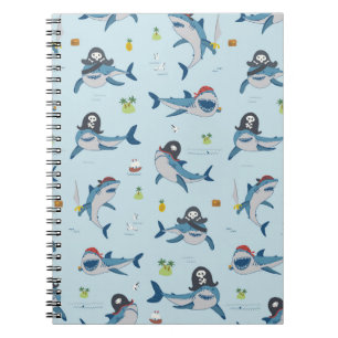 Pirate Shark Doodle Illustratie Notitieboek