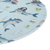 Pirate Shark Doodle Illustratie Snijplank (Hoek)