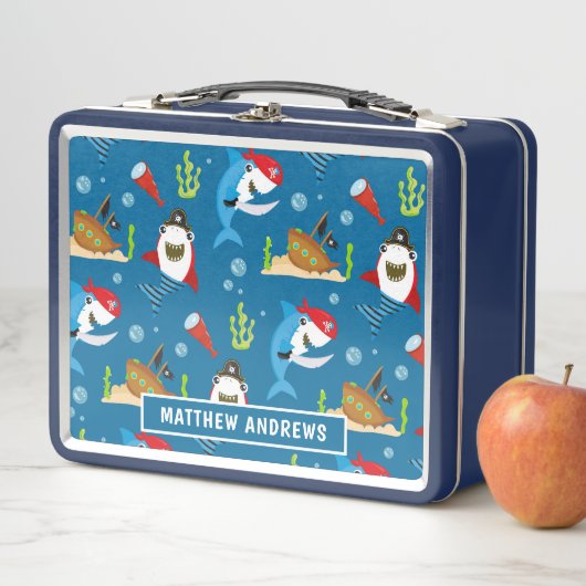 Pirate Shark Gepersonaliseerde naam Modern Kinder (In situ)