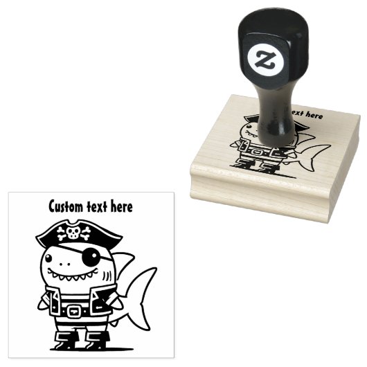 Pirate Shark Rubberstempel (Gestempeld)